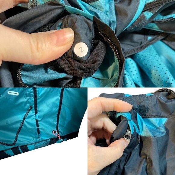 Lululemon Pack-It Sleeveless Hooded Vest Back Spin Stroke Peacock Lightweight 2 - Picture 14 of 16